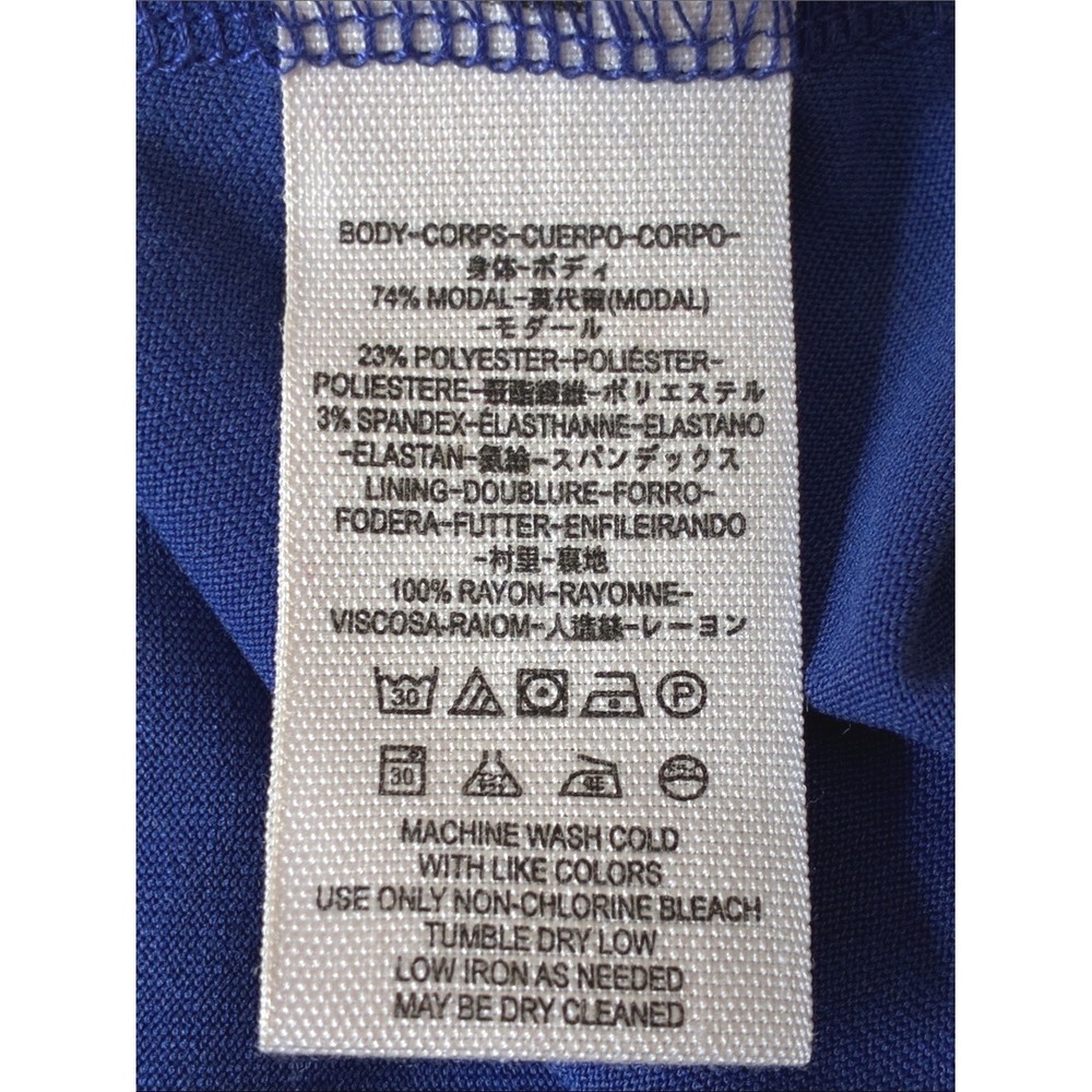 Free People XS Vibrant Cobalt Cupro Crisscross Front Mini Dress Vneck - Picture 9 of 10